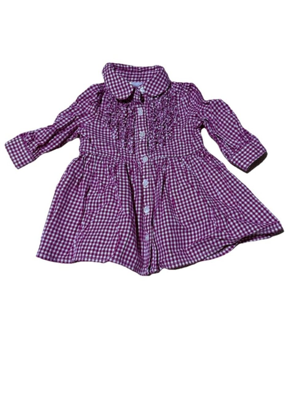 Ralph Lauren Baby Girls Pink Gingham Pony Logo Fit & Flare Dress - 3 Months